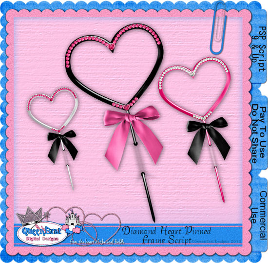 Diamond Heart Pinned Frame Script - Click Image to Close