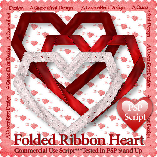 Folded Ribbon Heart Script - Click Image to Close