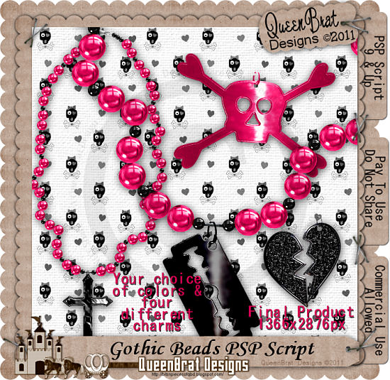 Gothic Beads Script - Click Image to Close